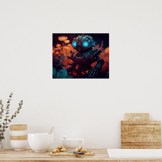 Orange Blume Tropic Bot Poster (Küche)