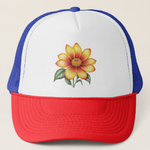 Orange Blume Truckerkappe