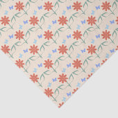 Orange Blume und blaue Schmetterlinge Seidenpapier (Ausschnitt)