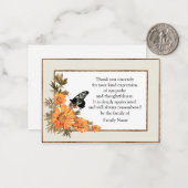 Orange Blume und Schmetterling Danke Karten (Vorderseite/Rückseite Beispiel)