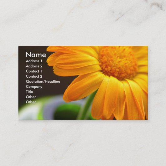 Orange Blume Visitenkarte (Vorderseite)