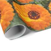 Orange Blume Wrapping Paper Geschenkpapier (Rolleneckpunkt)