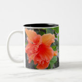 Orange Blume Zweifarbige Tasse (Links)
