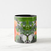 Orange Blume Zweifarbige Tasse (Mittel)