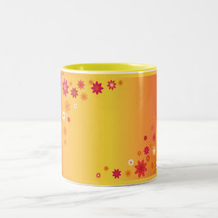 Orange Blume Zweifarbige Tasse