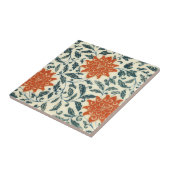 orange Blumen - blauer Stamm - chinesisches Muster Fliese (Seite)