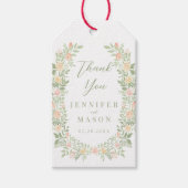 Orange Blumen boho chic rustikale Hochzeit danke Geschenkanhänger (Vorderseite)