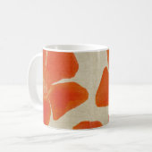 Orange Blumen-Druck-Tasse Kaffeetasse (Vorderseite Links)