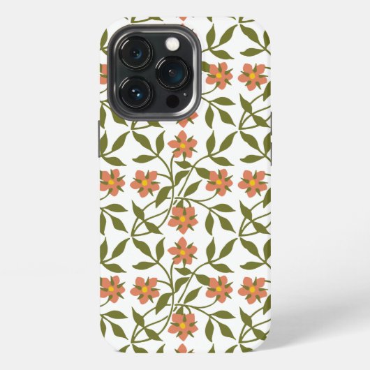 ORANGE BLUMEN iPhone HÜLLE (Hinten)