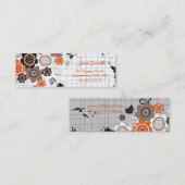 Orange Blumen-Kükengrunge-Tinte befleckt Mini Visitenkarte (Vorne/Hinten)