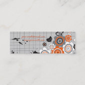 Orange Blumen-Kükengrunge-Tinte befleckt Mini Visitenkarte (Rückseite)