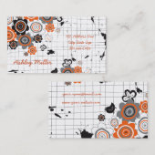 Orange Blumen-Kükengrunge-Tinte befleckt Visitenkarte (Vorne/Hinten)