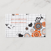 Orange Blumen-Kükengrunge-Tinte befleckt Visitenkarte (Rückseite)