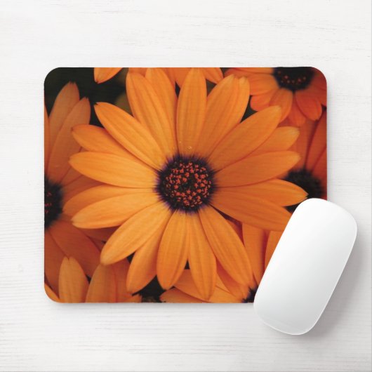 Orange Blumen Mousepad (Mit Mouse)