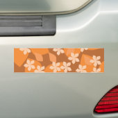 Orange Blumen. Retro Blumenmuster Autoaufkleber (Auf Auto)