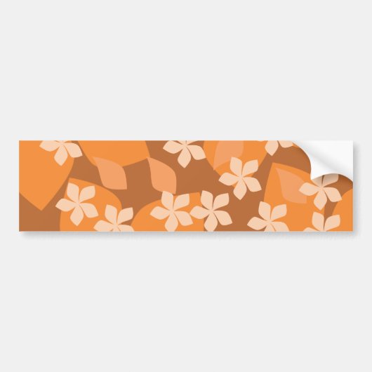 Orange Blumen. Retro Blumenmuster Autoaufkleber (Vorne)