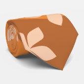 Orange Blumen. Retro Blumenmuster Krawatte (Gerollt)