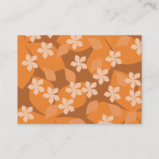 Orange Blumen. Retro Blumenmuster Visitenkarte (Vorderseite)