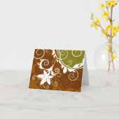 Orange Blumen-Silhouette Notecard Karte (Gelbe Blume)