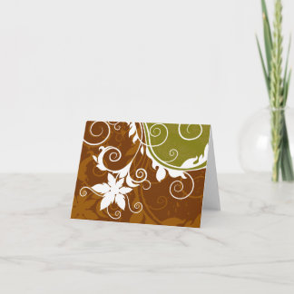 Orange Blumen-Silhouette Notecard Karte