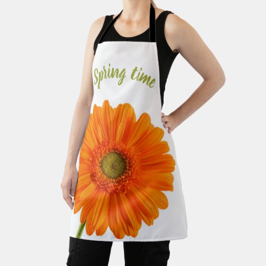 Orange Blumen Spring Time Foto mit Text Schürze (InSitu)