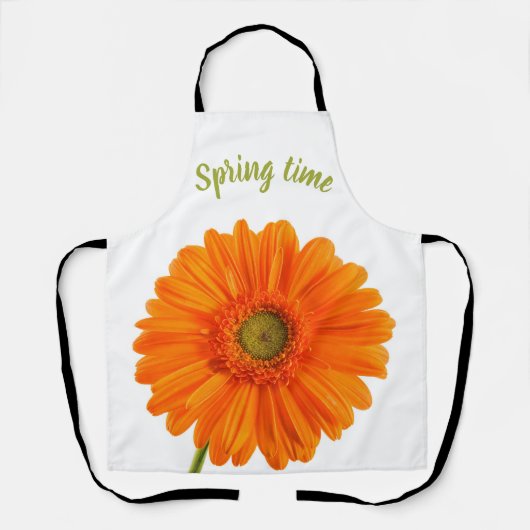 Orange Blumen Spring Time Foto mit Text Schürze (Vorderseite)