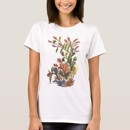 Orange Blumen-T-Shirt T-Shirt (Vorderseite)