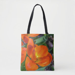 Orange Blumen Taschen-Tasche Tasche