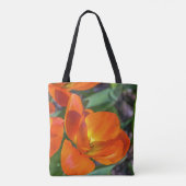 Orange Blumen Taschen-Tasche Tasche (Rückseite)
