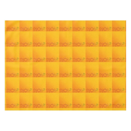 Orange Blumen Tischdecke (Vorderseite (Horizontal))