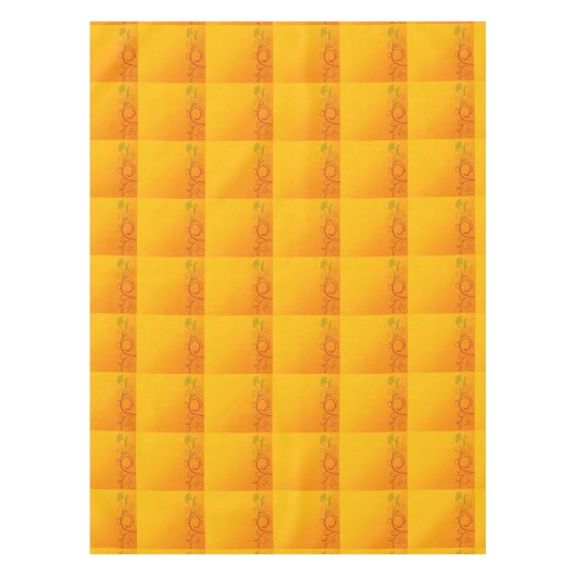 Orange Blumen Tischdecke (Vorderseite)