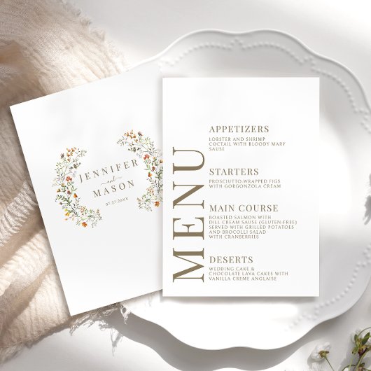 Orange Blumengarten Hochzeitskarte Begleitkarte