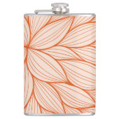 Orange Blumenmuster Flachmann (Vorderseite)