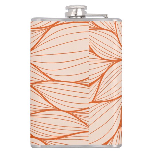 Orange Blumenmuster Flachmann (Rückseite)