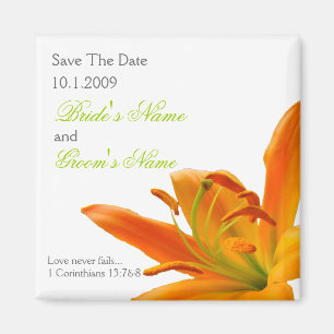 Orange BlumenSave the Date Magnet 3
