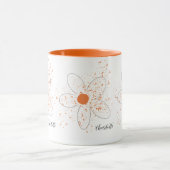 Orange-Blumenschrift Tasse (Zentrum)