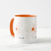 Orange-Blumenschrift Tasse (Vorderseite Links)