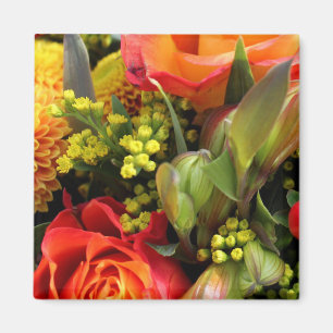 Orange Blumenstrauß Magnet