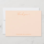 Orange Blush Abstrakt Checkerboard Individuelle Na Dankeskarte (Vorderseite)