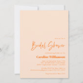 Orange Blush Abstraktes Brautparty Einladung (Vorderseite)