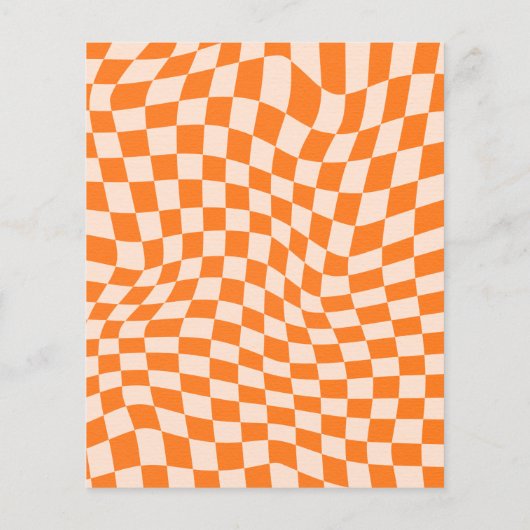 Orange Blush Abstraktes Schachbrett Brautparty (Rückseite)