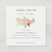 Orange Blush Aquamarin Ambrosia Floral Vielen Dank Quadratische Visitenkarte (Rückseite)