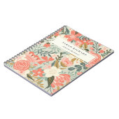 Orange Blush Aquamarin Blue Green Lace Ambrosia Fl Notizblock (Linke Seite)