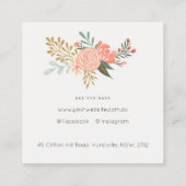 Orange Blush Aquamarin Blue Green Lace Ambrosia Fl Quadratische Visitenkarte (Rückseite)