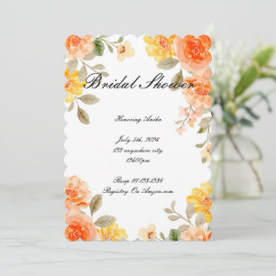 ORANGE BLÜTEN BOTANISCHE HOCHZEITSEINLADUNG SAVE THE DATE