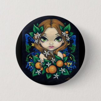 "Orange Blüten-Fee-" Knopf Button