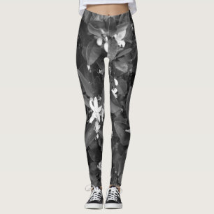 Orange Blüten-Leggings Leggings