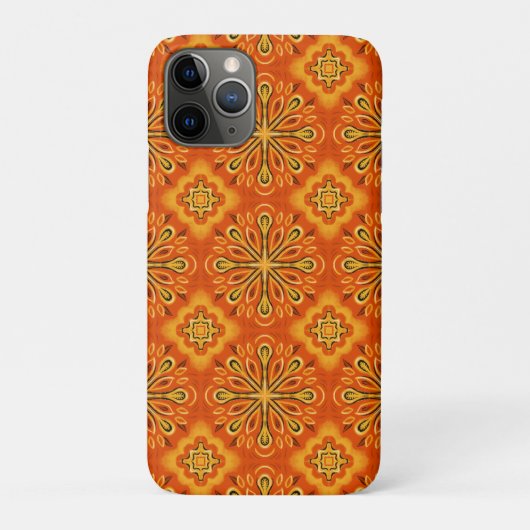 Orange Boho Abstrakte Blume Muster dekorativ Case-Mate iPhone Hülle (Rückseite)