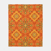 Orange Boho Abstrakte Blume Muster dekorativ Fleecedecke (Vorderseite)