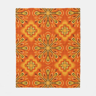 Orange Boho Abstrakte Blume Muster dekorativ Fleecedecke